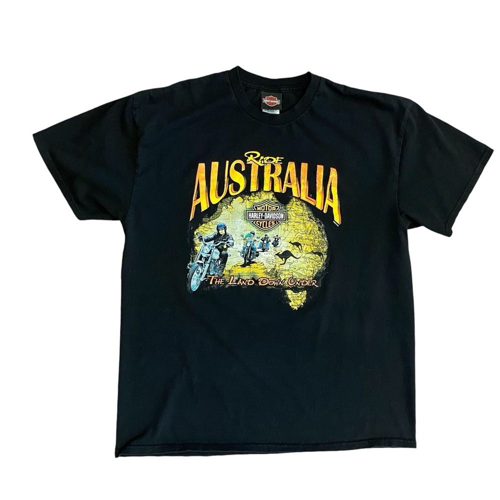Harley Davidson Ride Australia Down Under T-Shirt‎ Black XL Cairns Magic READ